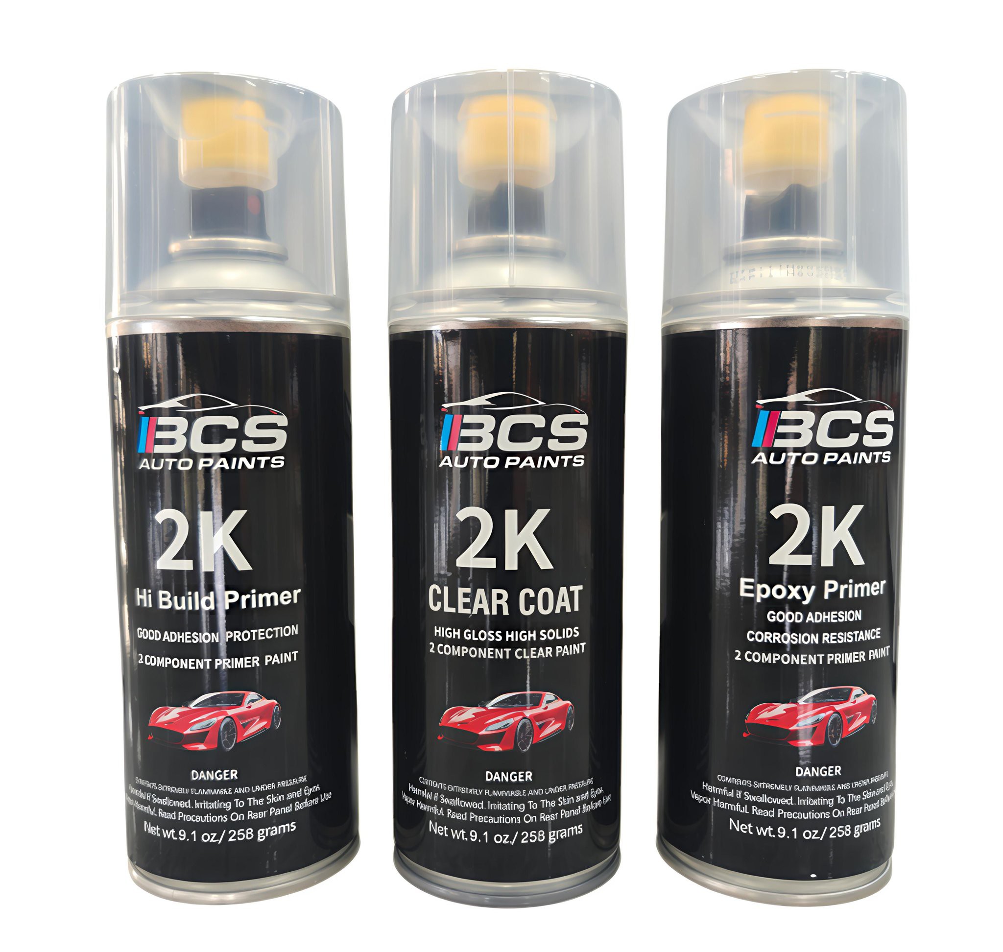 BCS Auto Paints Facebook ad: 2K Aerosols - Epoxy Primer - Hi Fill Primer - 2K Gloss Clear