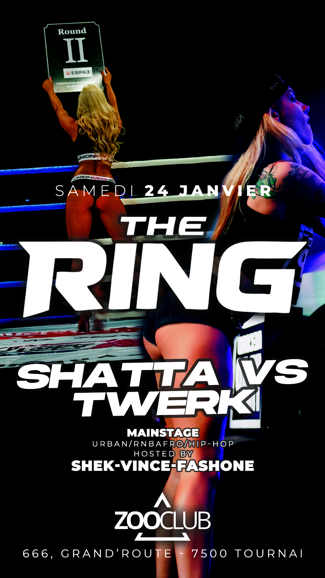 ZooClub Tournai Facebook ad: SHATTA vs TWERK