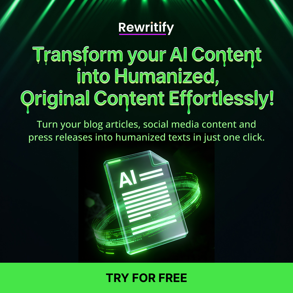 Rewritify Facebook ad