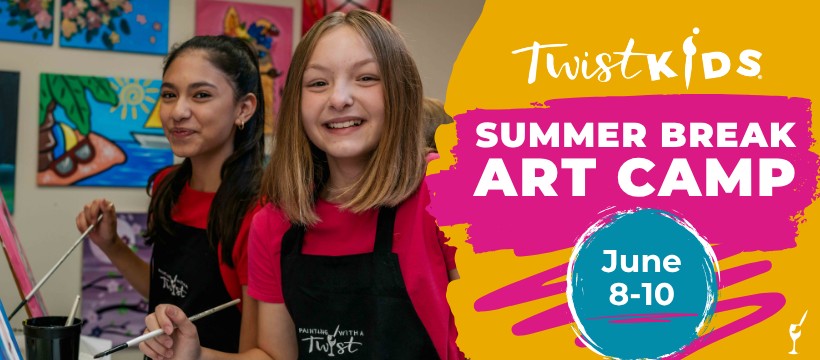 Painting with a Twist Facebook ad: Summer Break Kids Camp