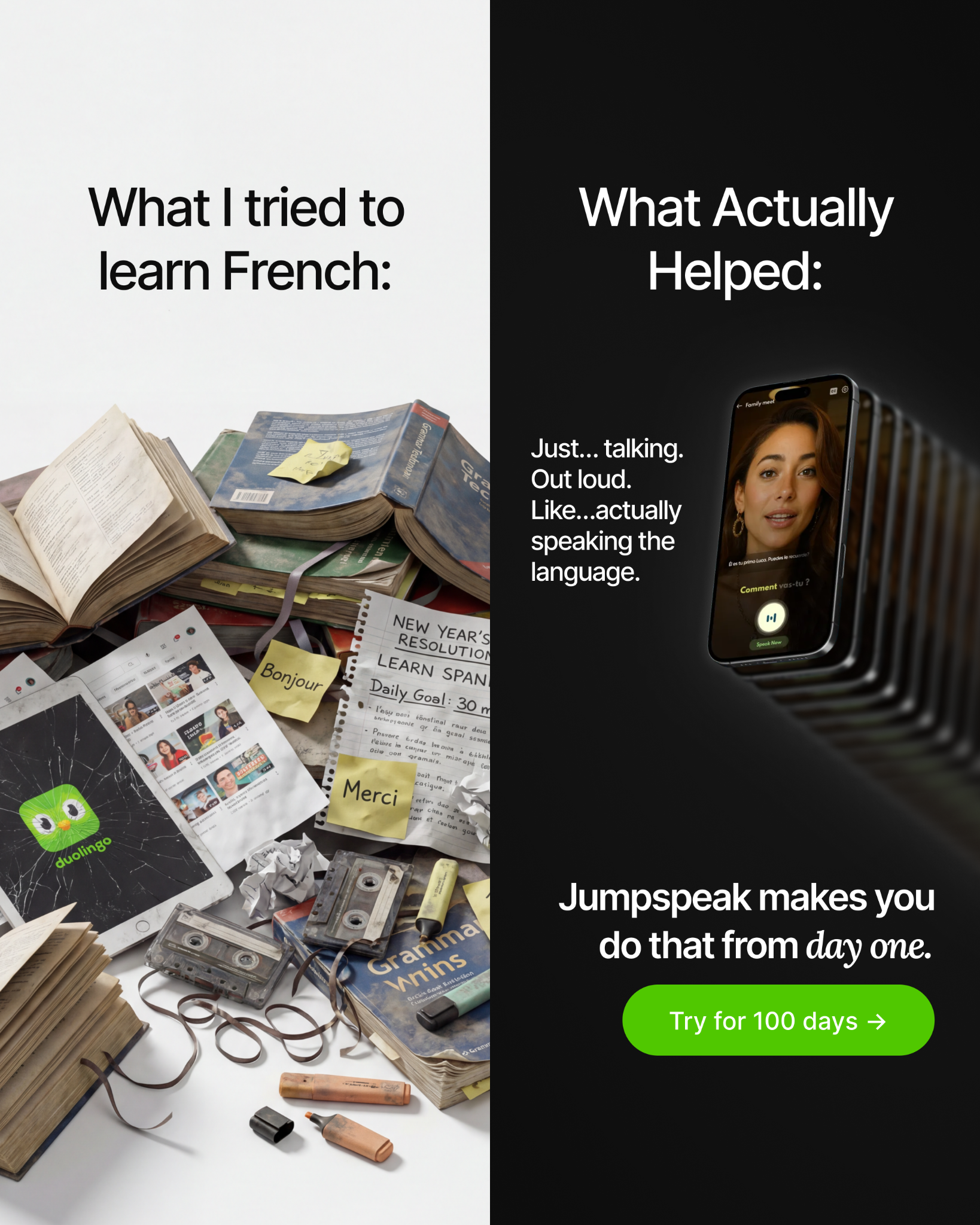 Jumpspeak Facebook ad