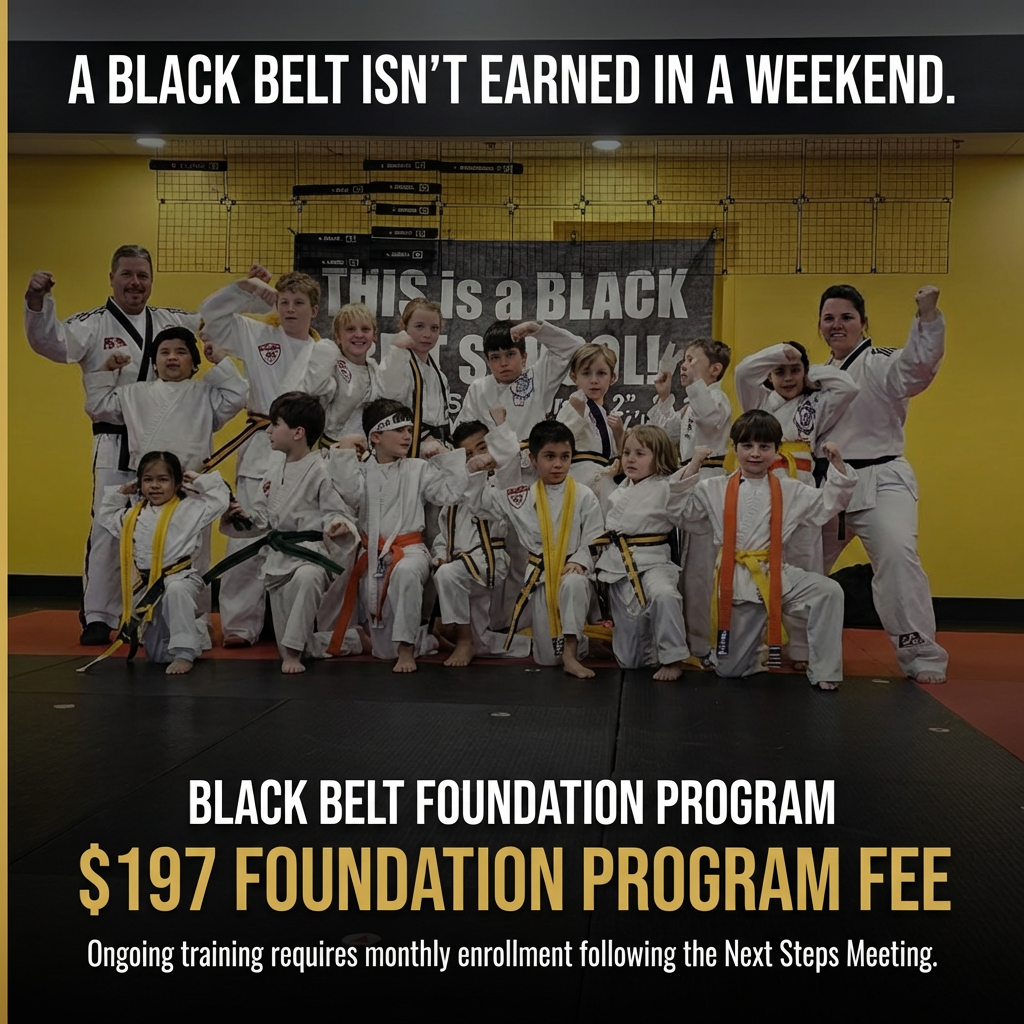 KarateBuilt Martial Arts - Grand Rapids Campus Facebook ad: A Black Belt Isn't Earned in a Weekend.