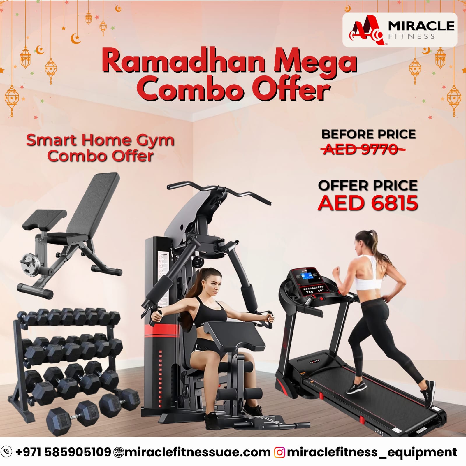 Miracle Fitness Sports Facebook ad: Ramadhan Mega Fitness Sale is LIVE