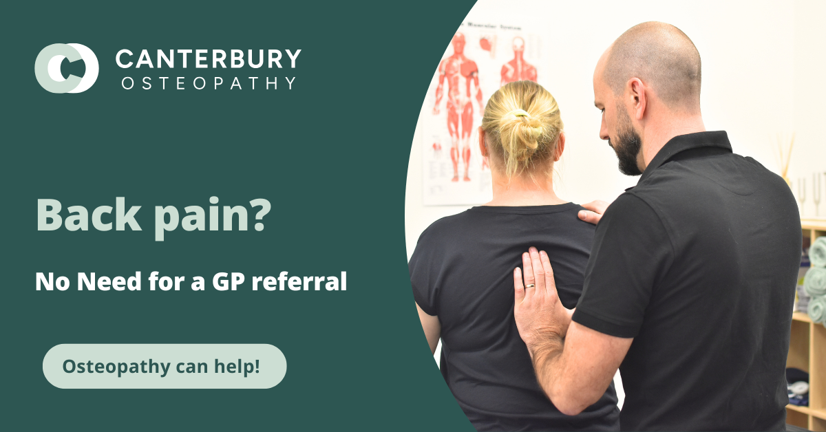 Canterbury Osteopathy Facebook ad: If your pain is from an accident at…