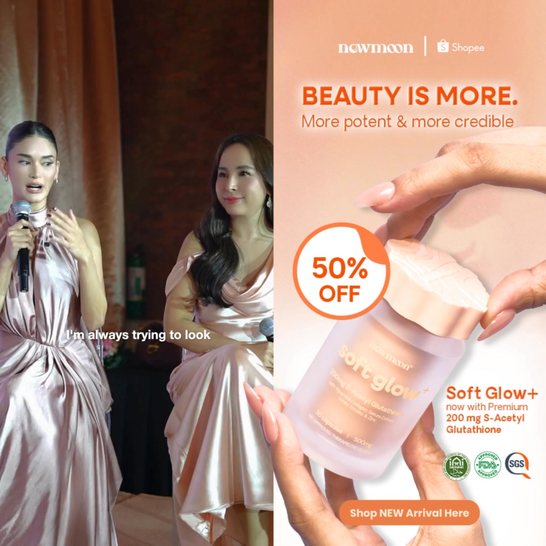 New Moon PH Facebook ad: NEW & UPGRADED GLOW