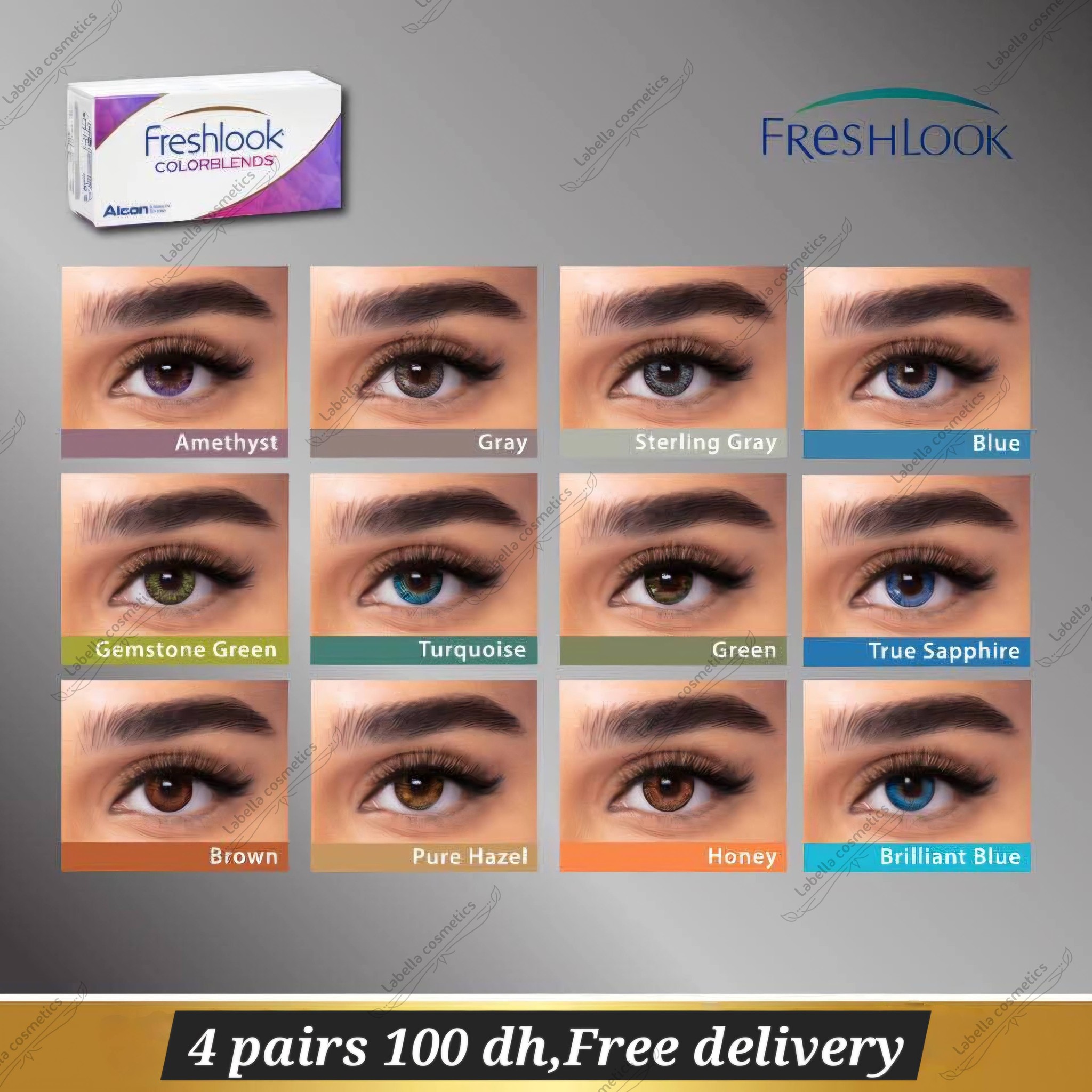Labellacosmetics Facebook ad: Coloured contact lenses in available
