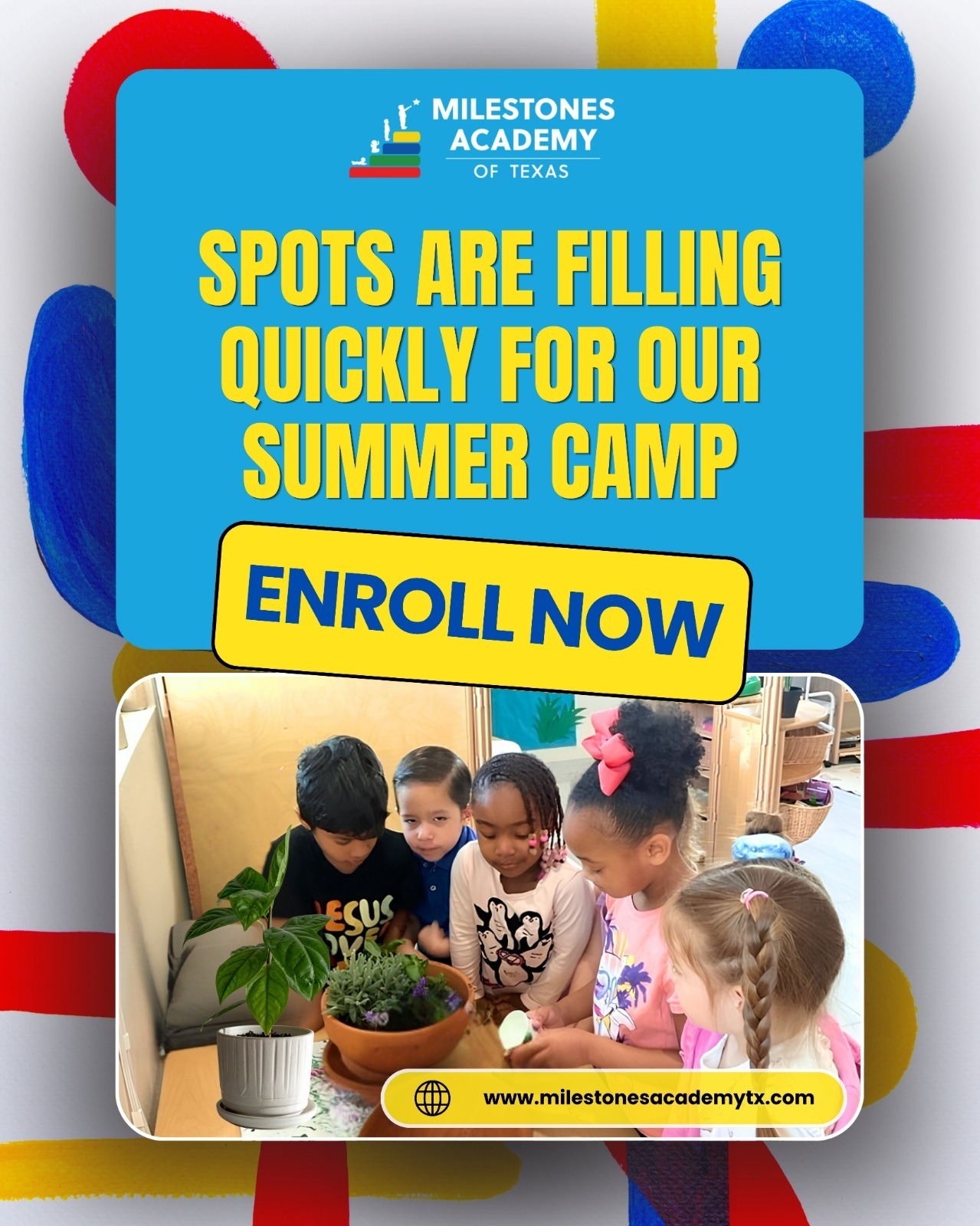 Milestones Academy of Texas Facebook ad: summer camp