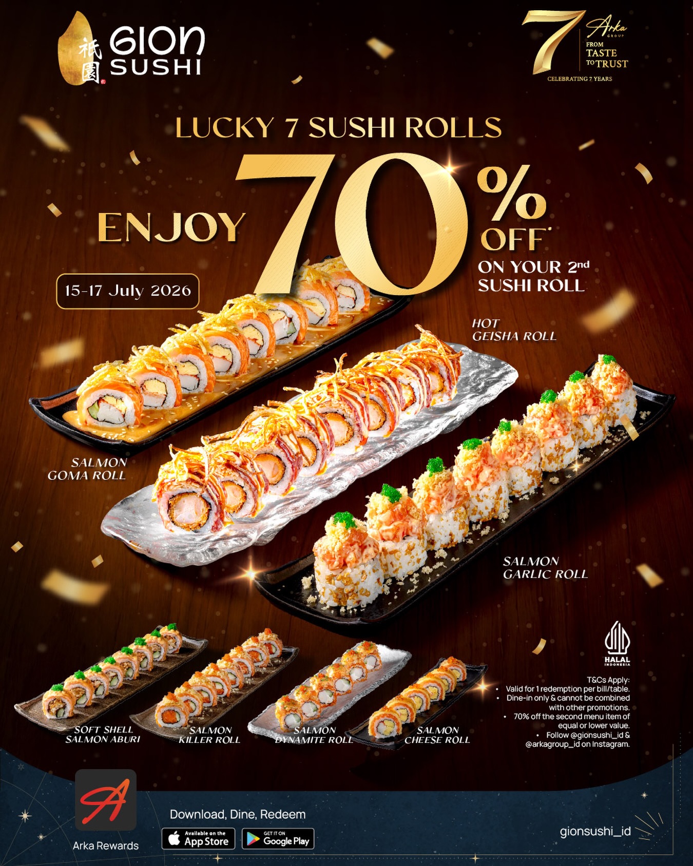 GION The Sushi Bar Facebook ad