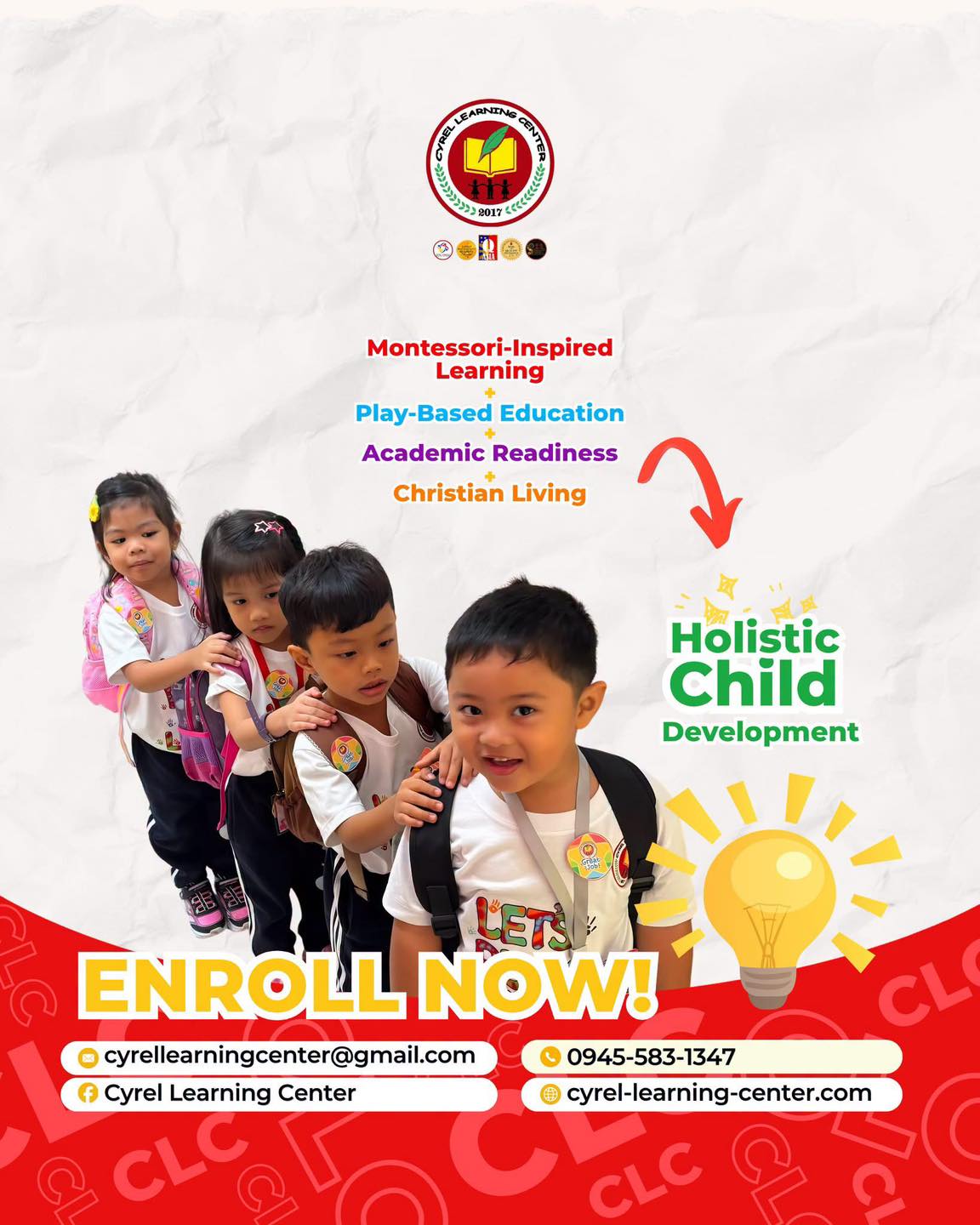 Cyrel Learning Center San Miguel Bulacan Branch Facebook ad: Ready, set, grow!