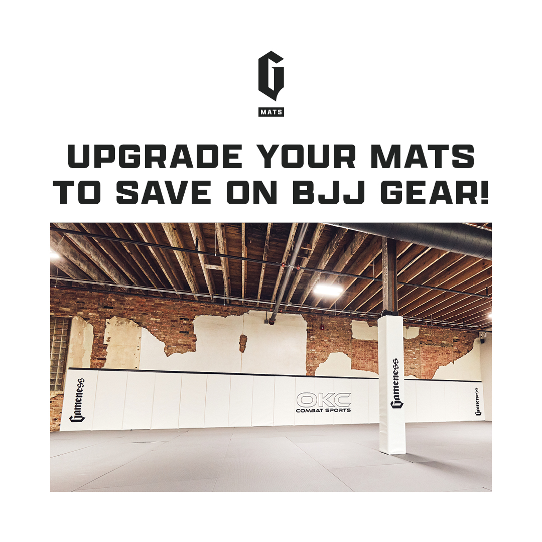 Gameness Fightwear Facebook ad: Upgrade your mats and get rewarded.