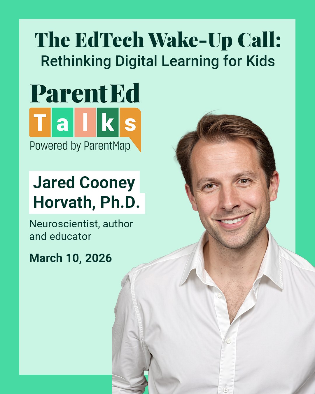 ParentMap Facebook ad: More screens ≠ better learning.