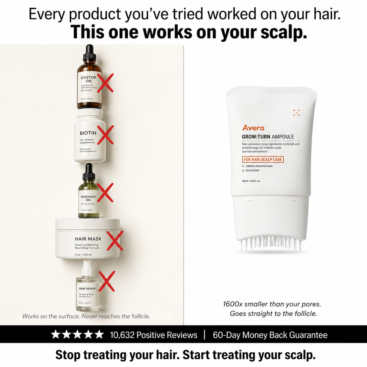Avera Facebook ad: Korea's #1 Hair Growth Serum