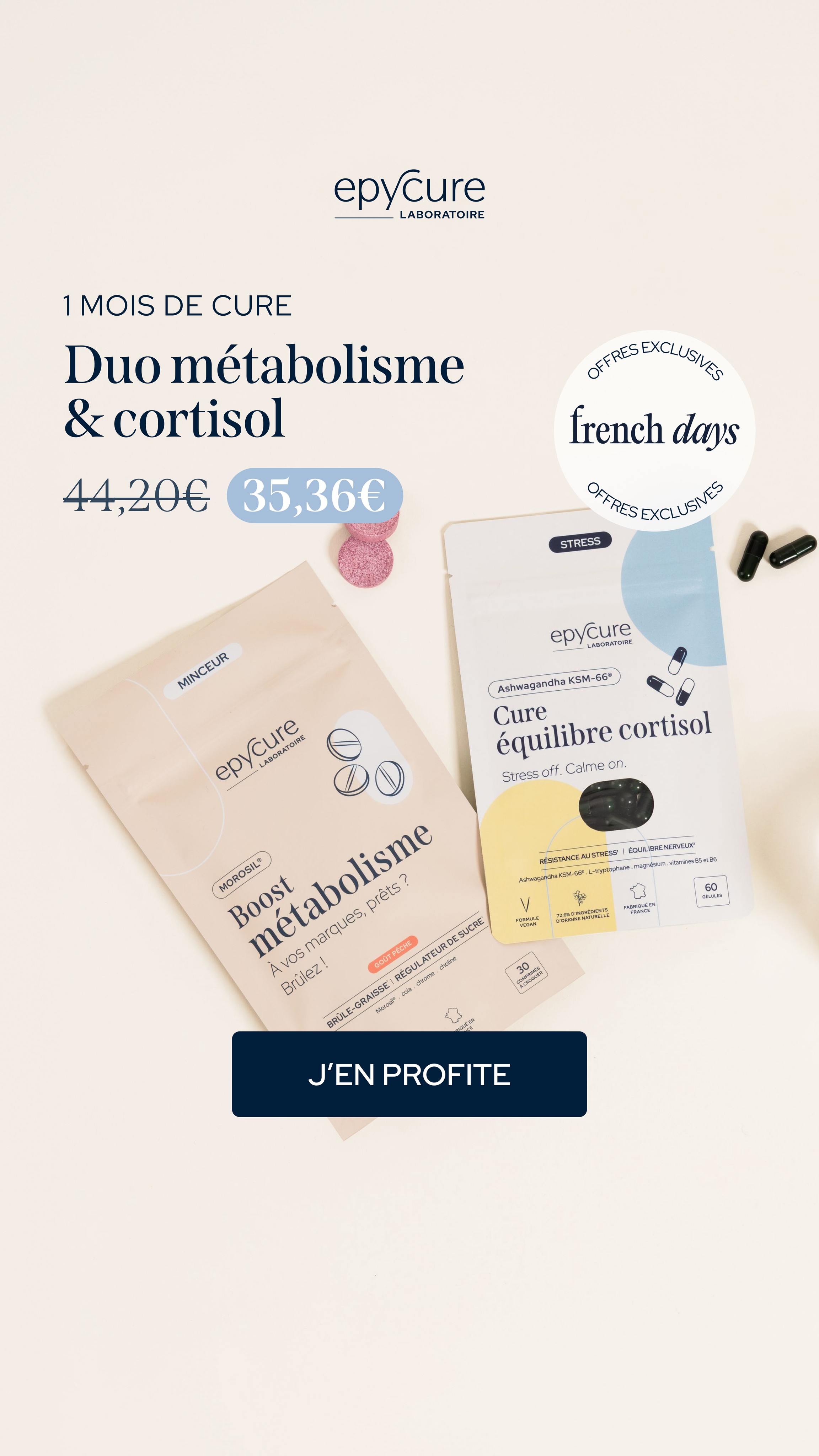 Epycure Facebook ad: -20% sur TOUT le site