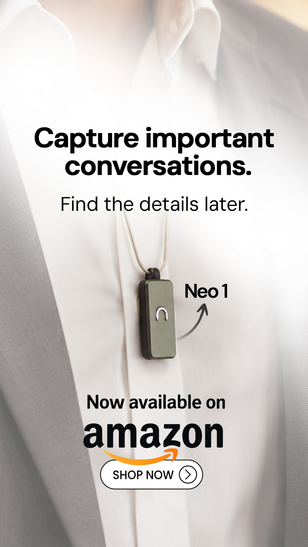 NeoSapien Facebook ad: Now Available On Amazon · Neo 1, Shop Now On Amazon