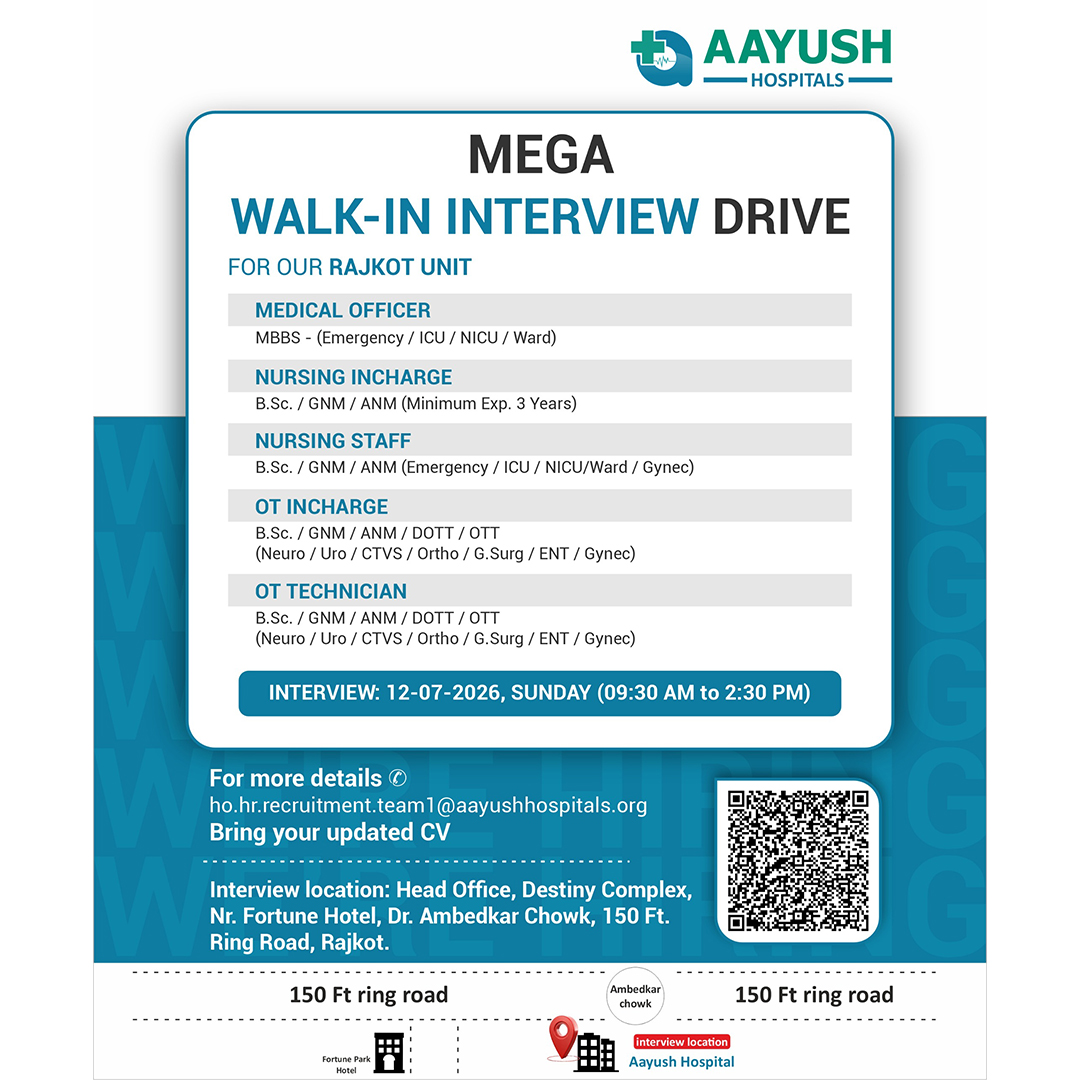 Aayush Hospital Facebook ad: Interview Date: 12-07-2026 (Sunday)