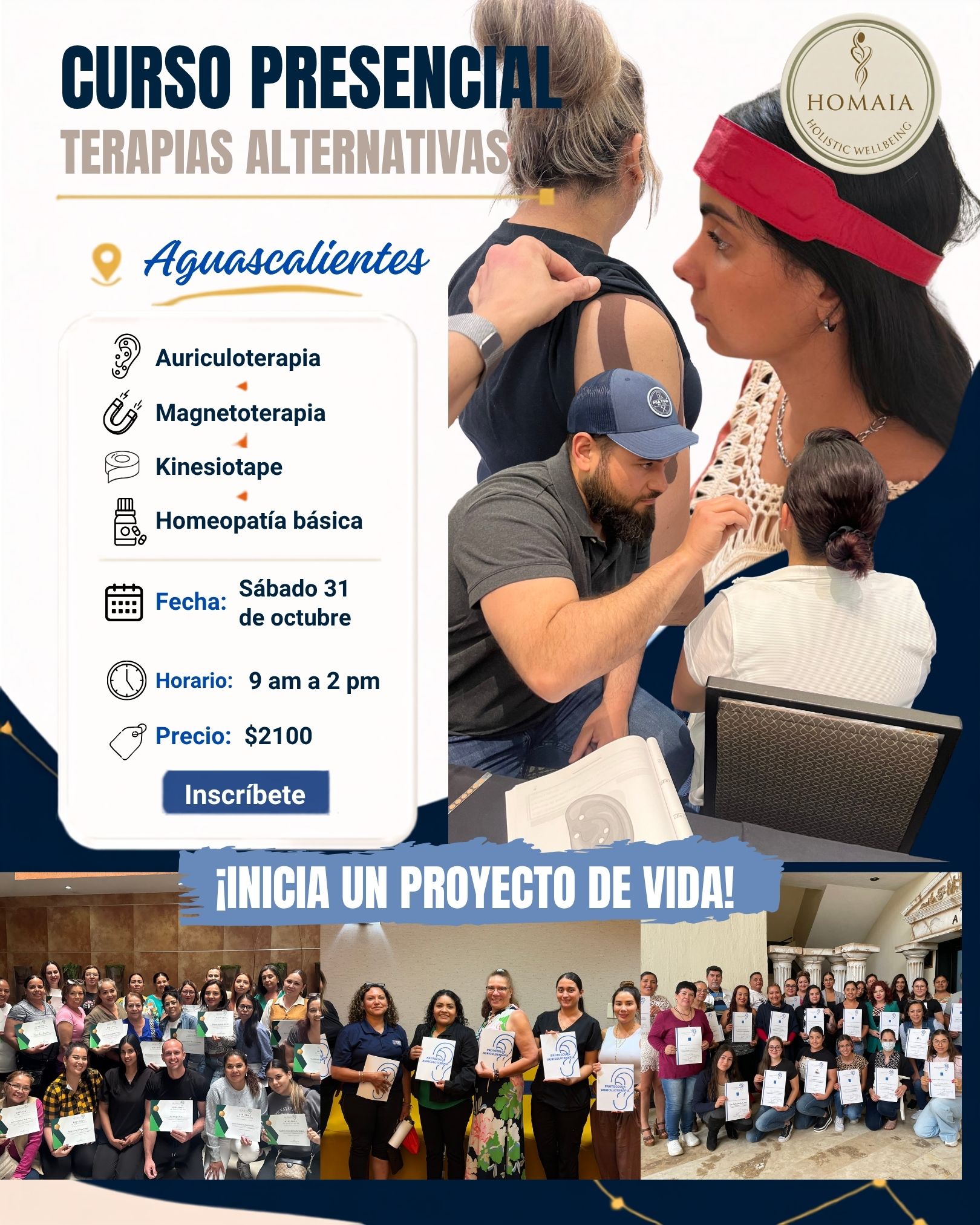 Homaia Terapias Alternativas Facebook ad: Aguascalientes: Fortalece tu práctica con 4 terapias…