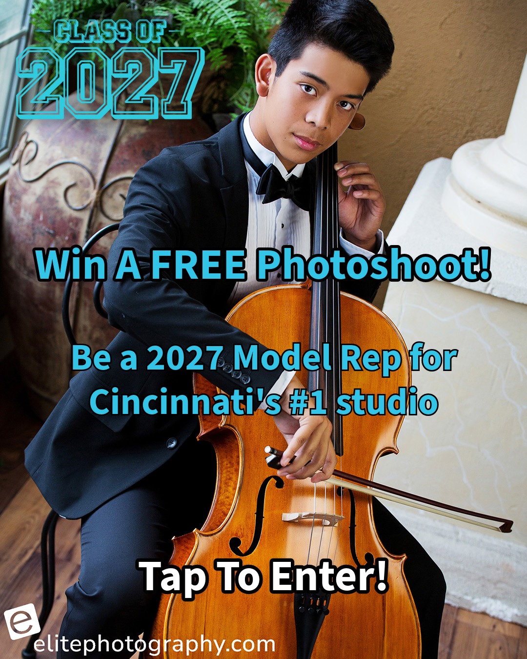 Elite Photography Facebook ad: Win A Free Senior Picture Photoshoot!