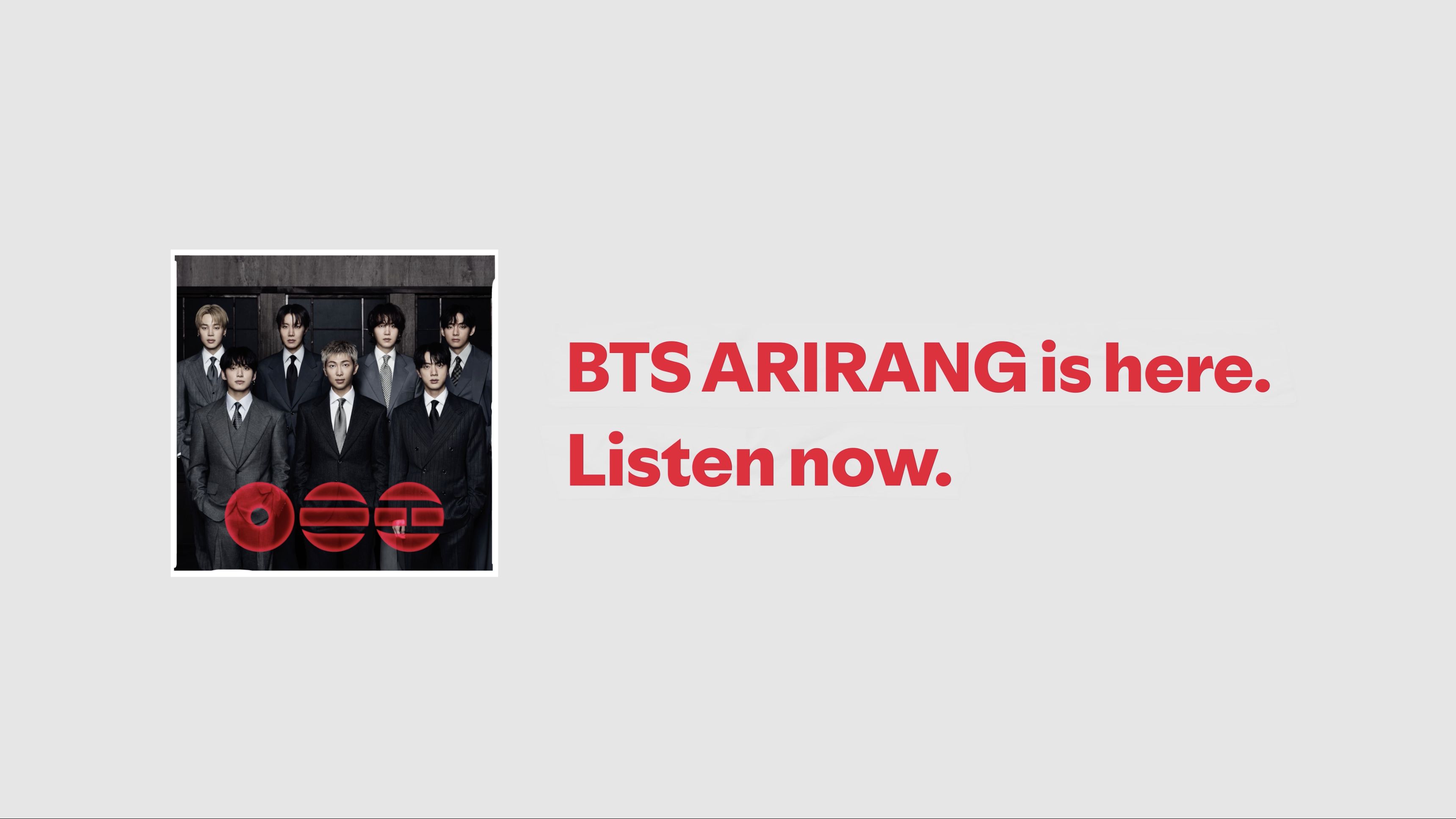 Spotify Facebook ad: Listen to ARIRANG now