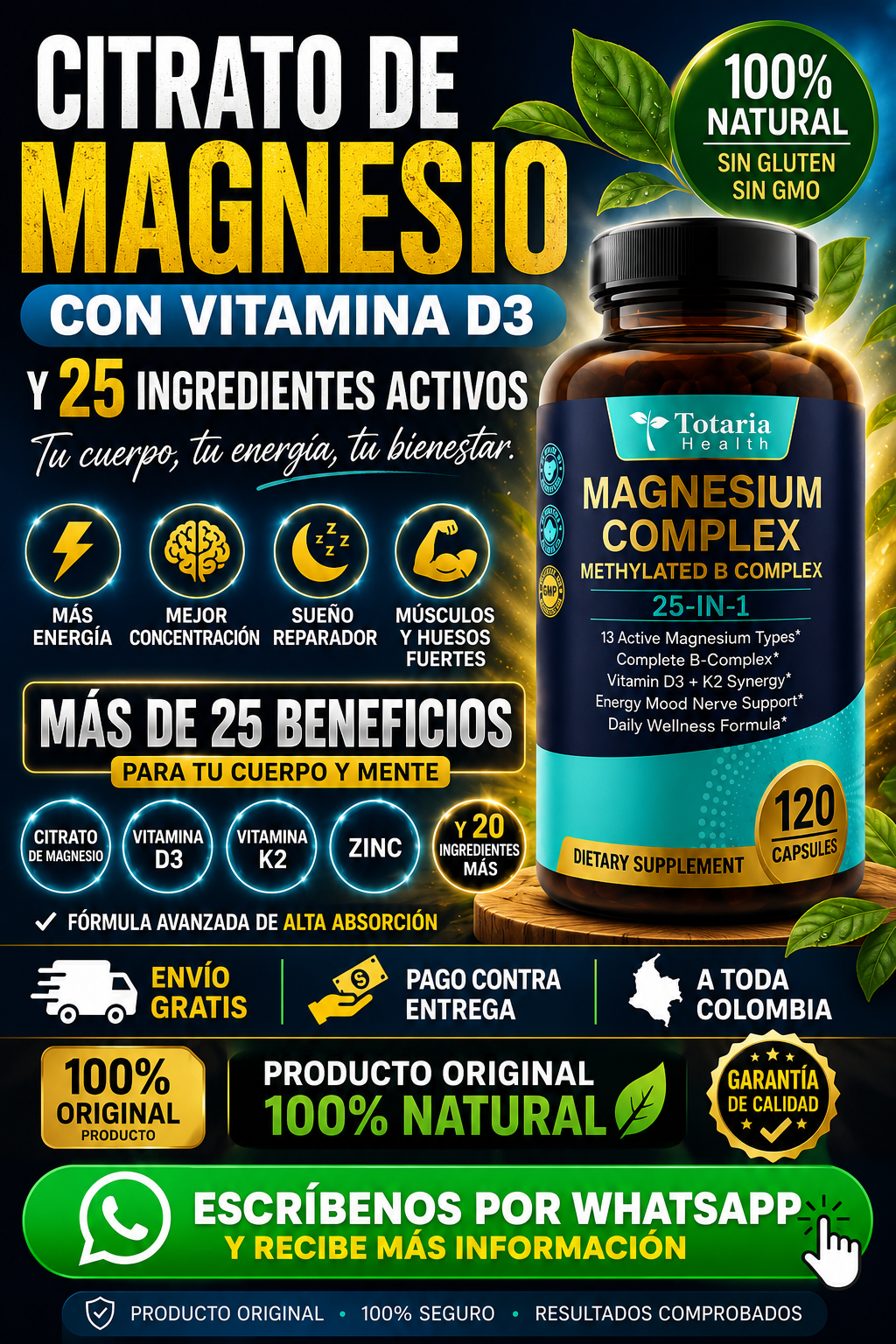 Salud y Vida 2040 Facebook ad: 100% natural