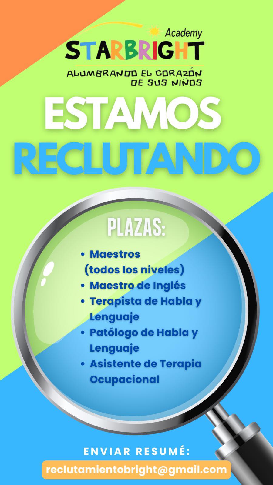Starbright Academy Facebook ad: ¡Estamos reclutando!