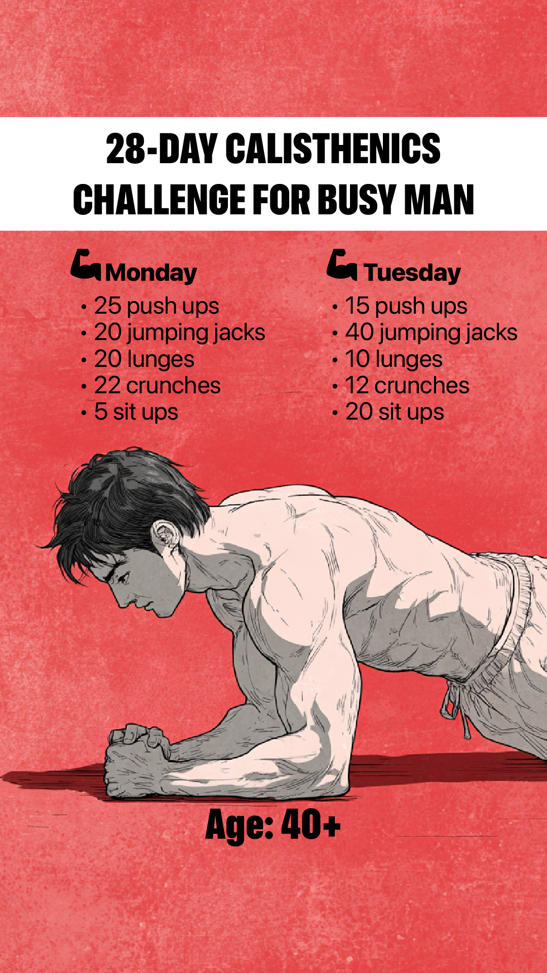 Male Calisthenics Challenge Facebook ad