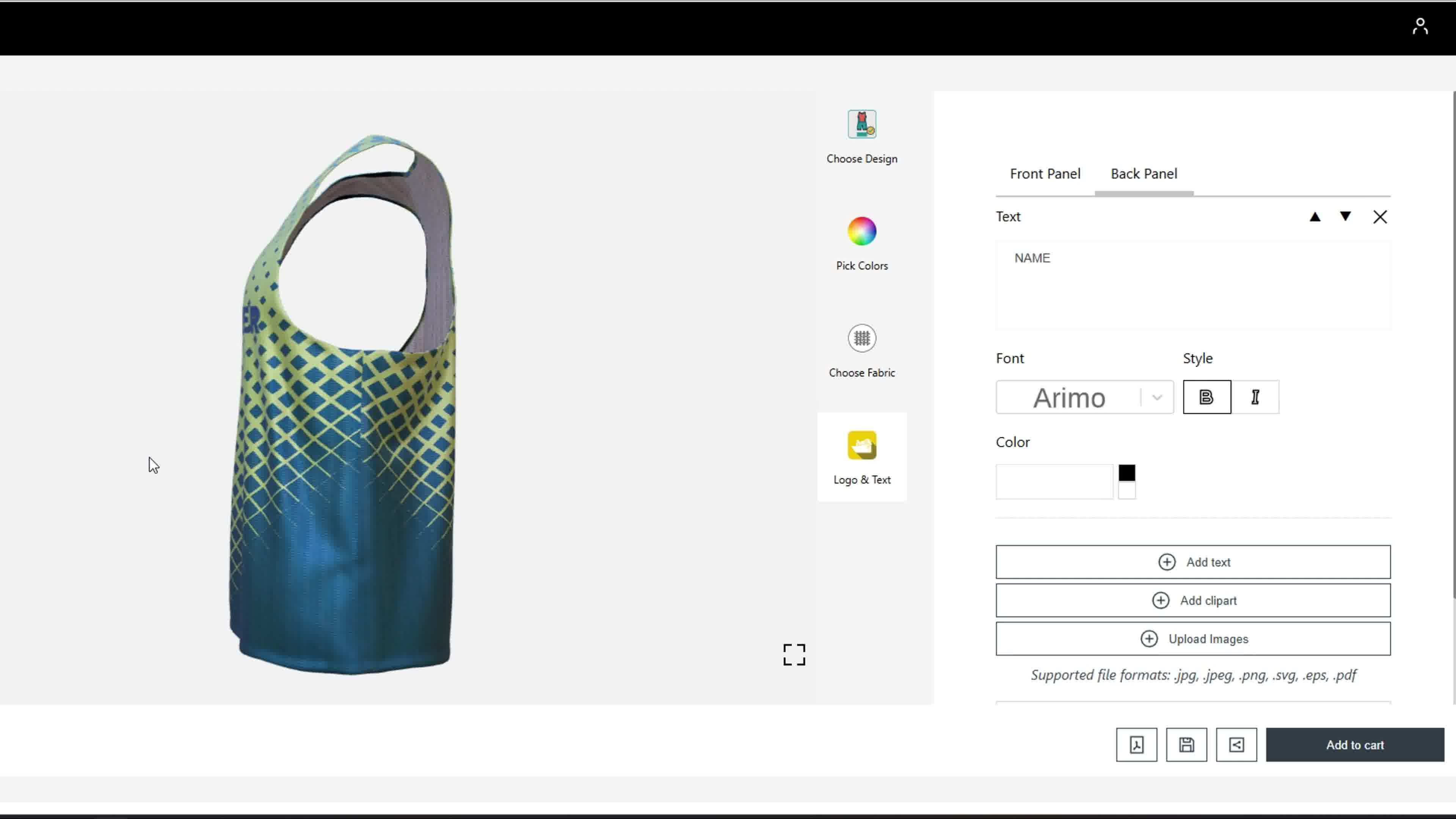 R&R Sports Apparel Facebook ad: Design Your Running Singlet in 3D, No Minimum Order