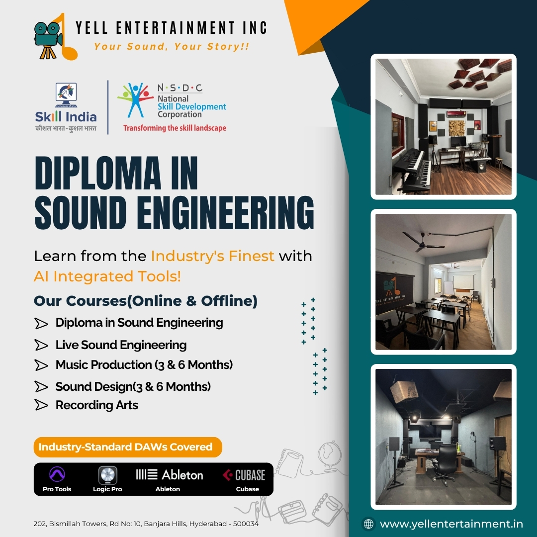 Yell Entertainment Facebook ad: Diploma in Sound Engineering | Govt. of India Certified…