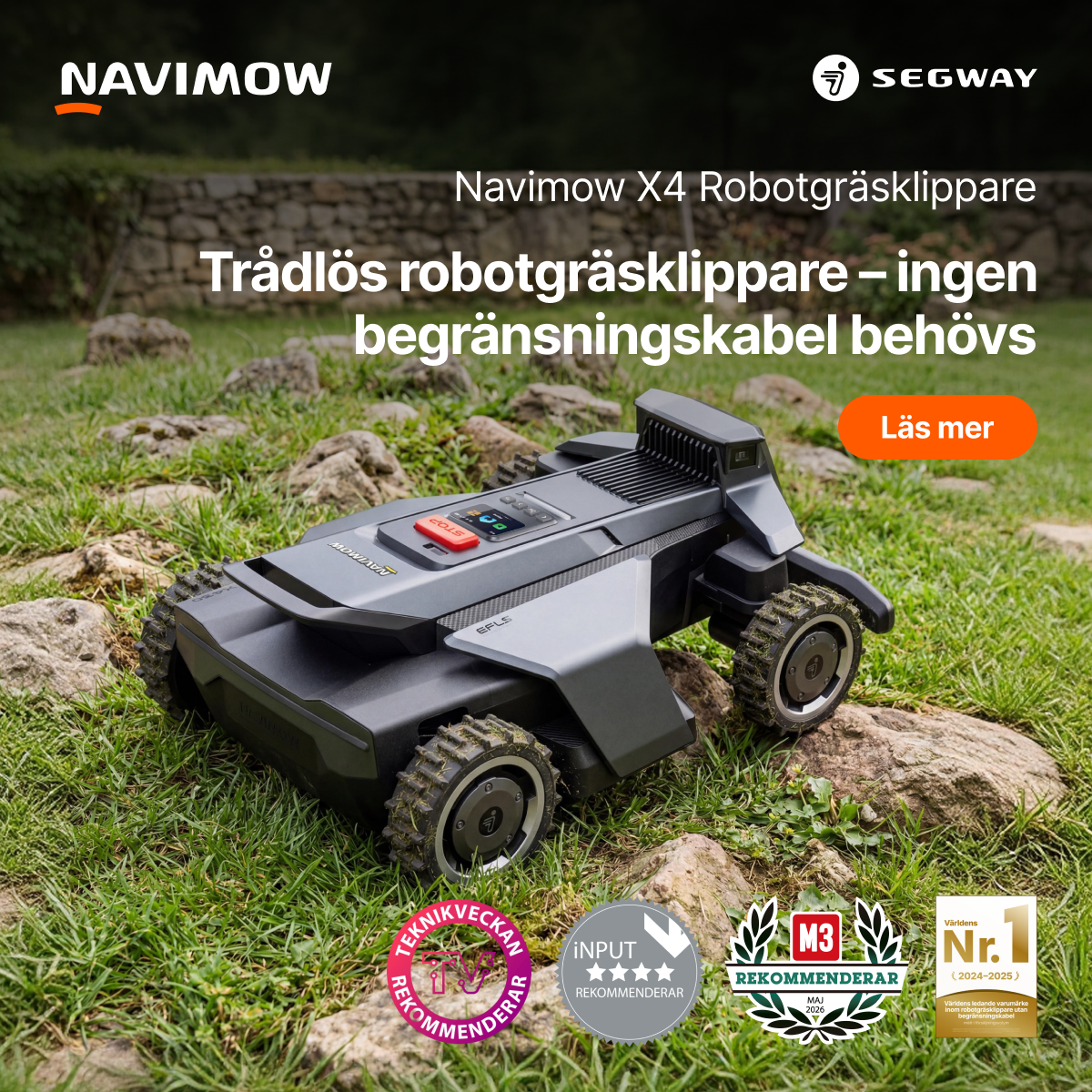 Segway Navimow Nordics Facebook ad: Kräv det bästa