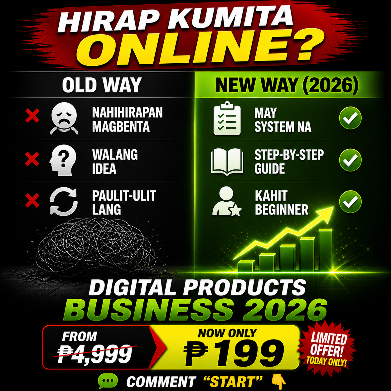 Digital Hustle PH Facebook ad: Chat in Messenger