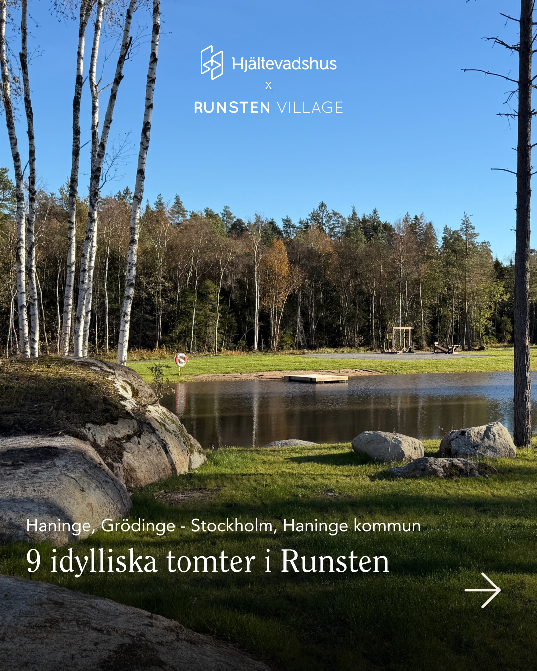 Runsten Village Facebook ad: Lantligt liv, citynära läge, ditt drömhus.