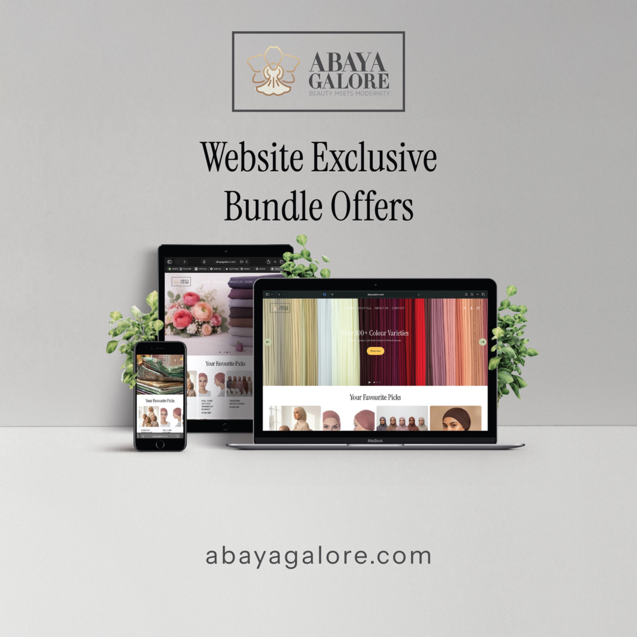 Abaya Galore Facebook ad: Discover our website exclusive hijab bundles