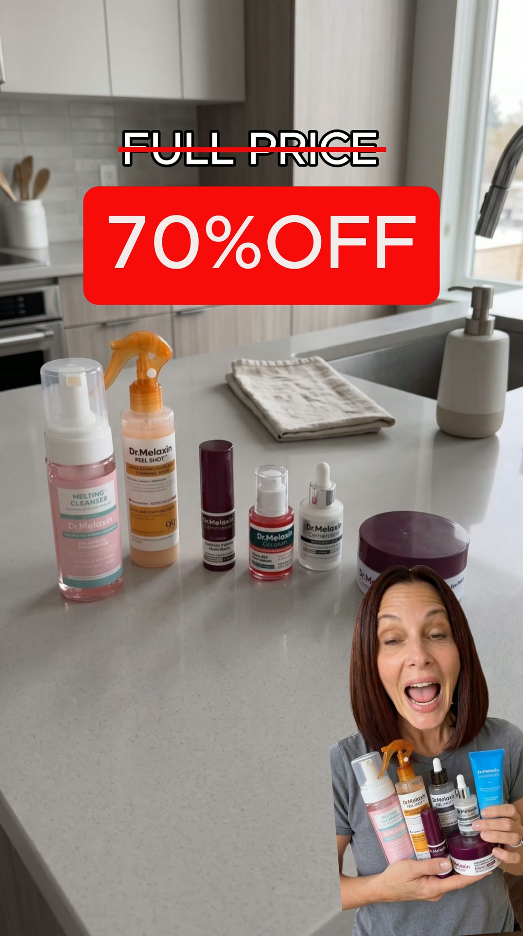 Dr.Melaxin US.official Facebook ad: One Routine. Radiant Skin, Face to Body.