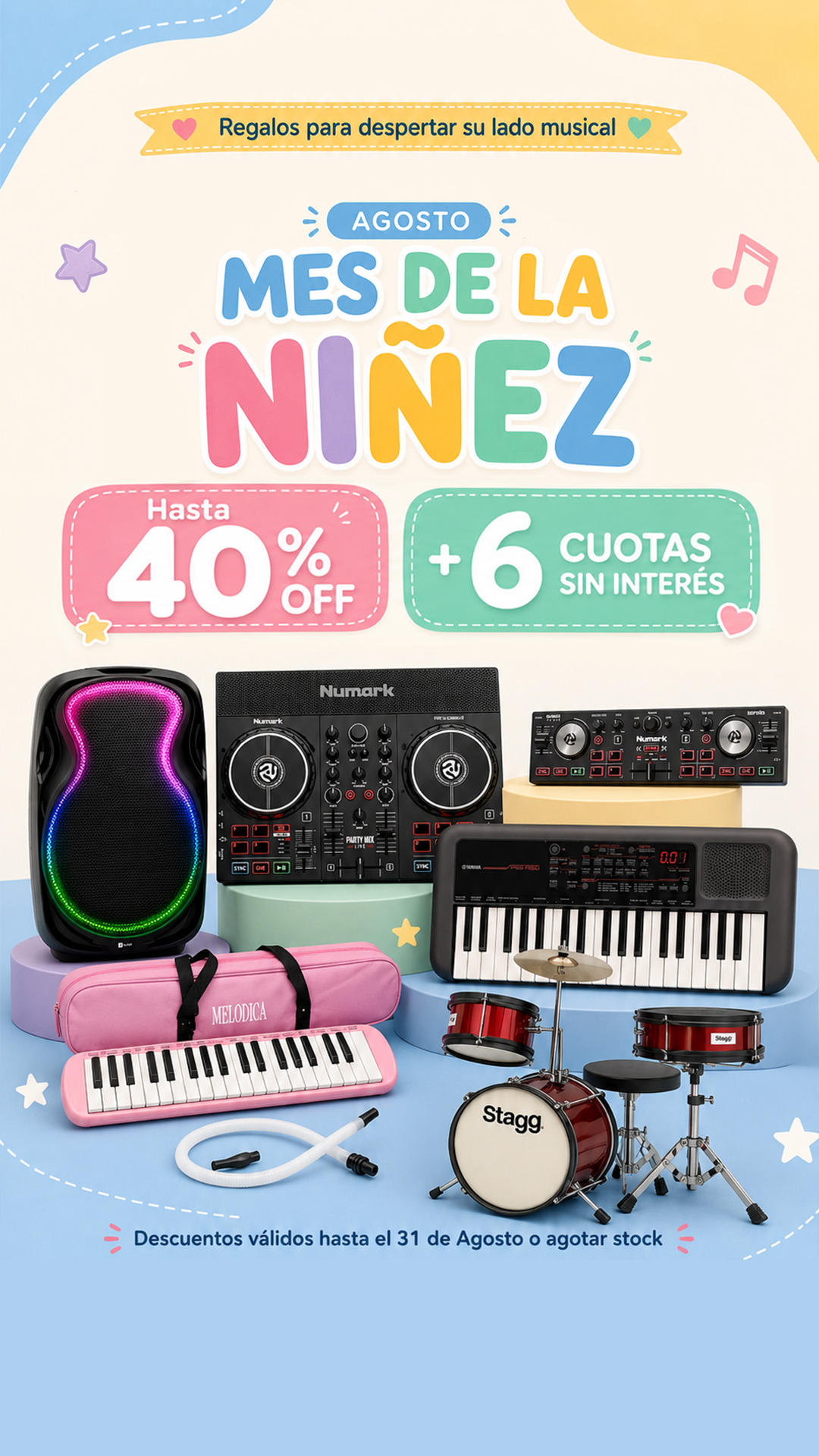 Showroom Liniers Facebook ad: Crecer con música es crecer mejor