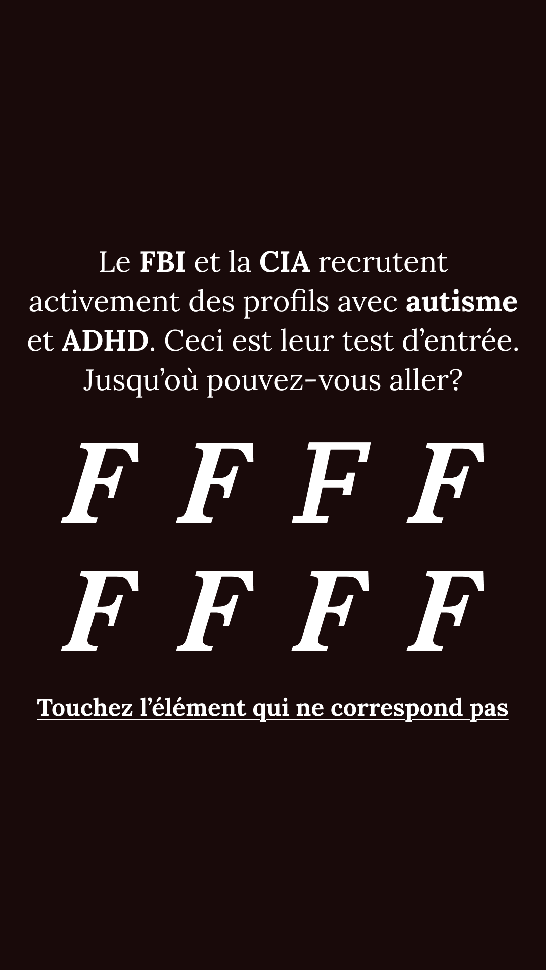 International IQ test Facebook ad