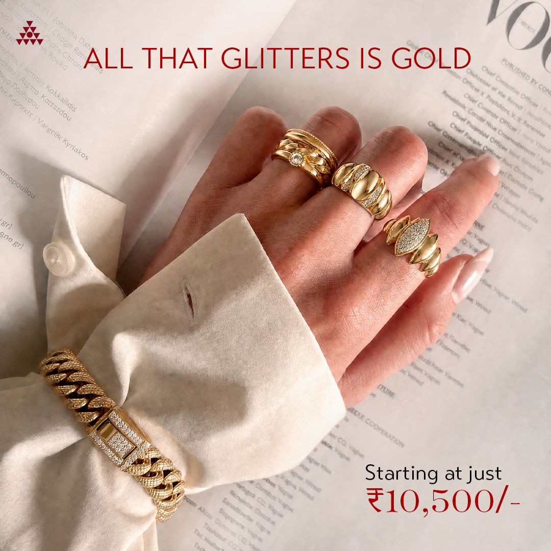 ekatra jewels Facebook ad: The Look of Heavy Gold. Without the Weight.
