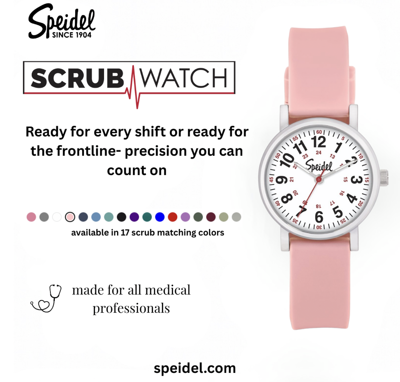 Speidel Facebook ad: Water-resistant. Easy to read. Always on time.