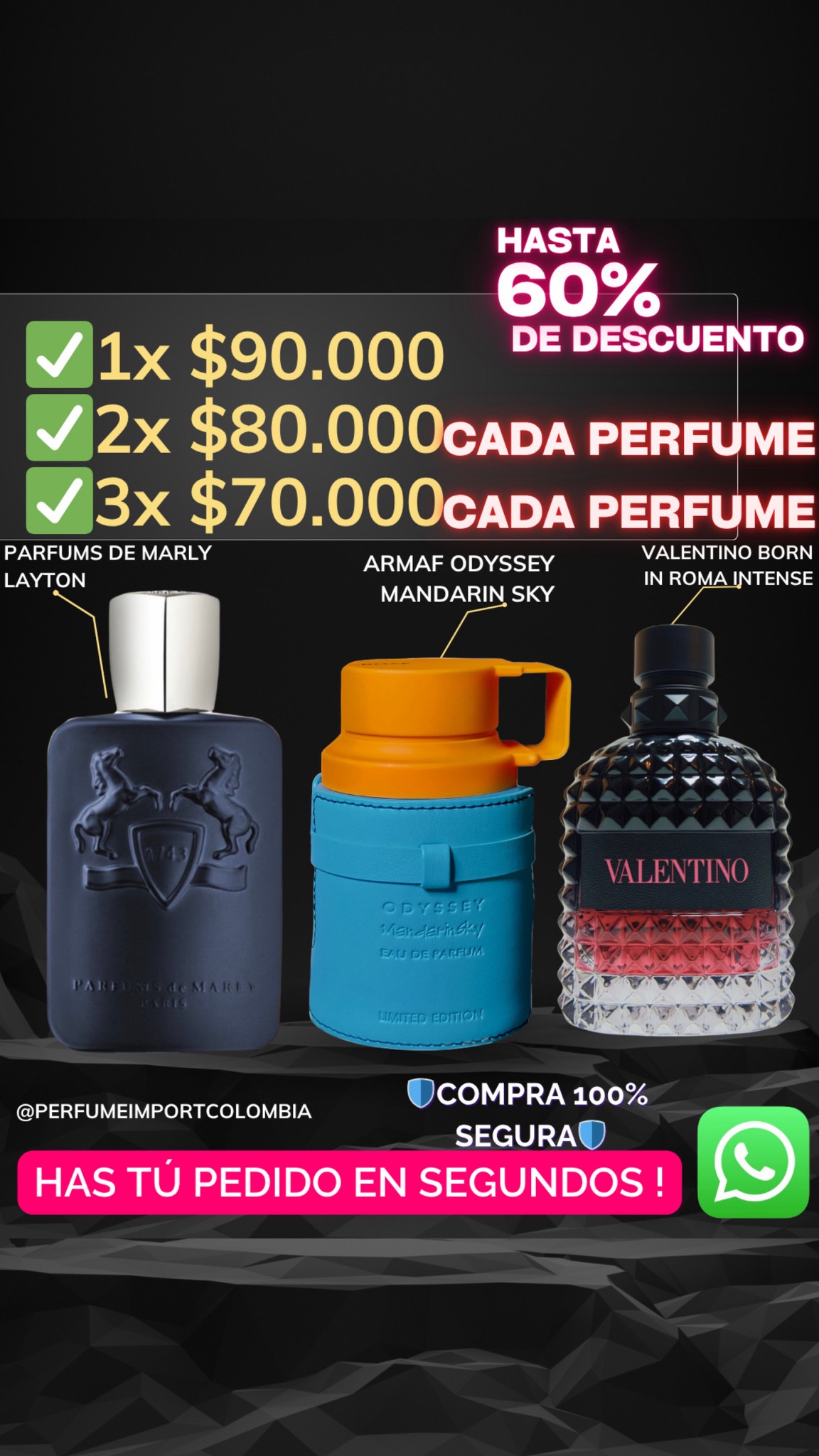 Perfume Import de Colombia Facebook ad from Apr 27, 2026