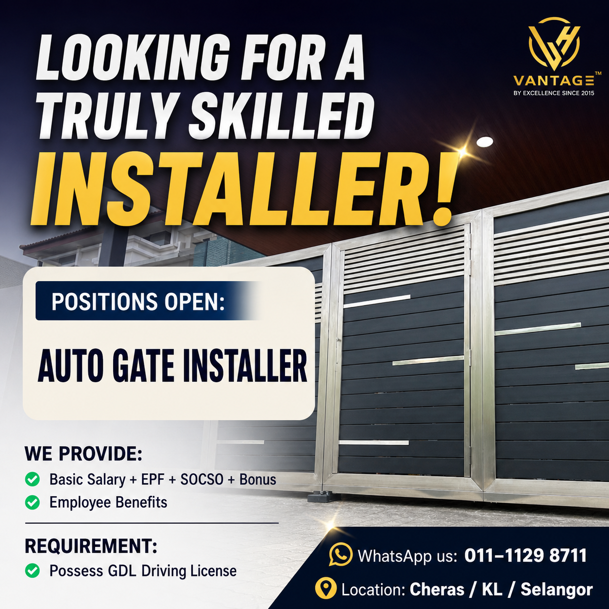๐ฉ๐๐ก๐ง๐๐๐ Facebook ad: Full Time Installer! Get Employee Benefits Now
