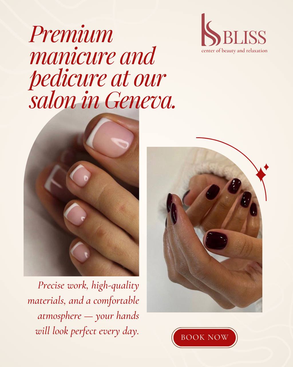 Bliss Spa Facebook ad: Instant Online Booking