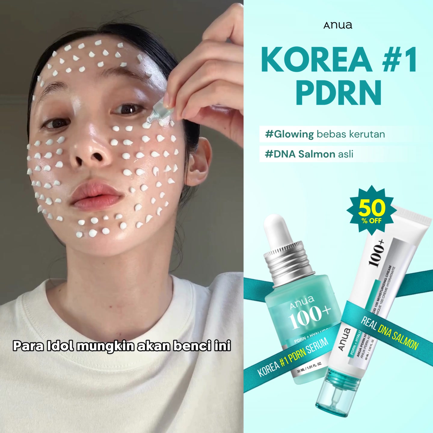 ANUA Indonesia Facebook ad: HOT ITEMS DI KOREA! NO.1 PDRN PRODUK