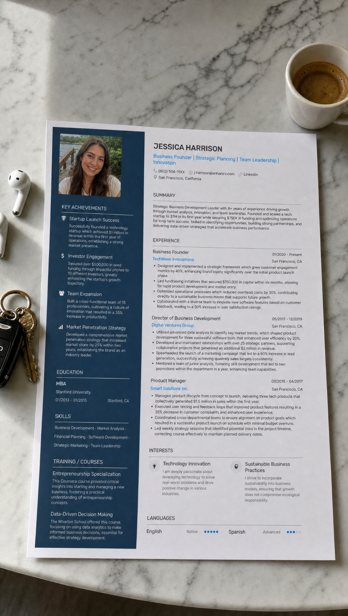 Elegant CV Facebook ad