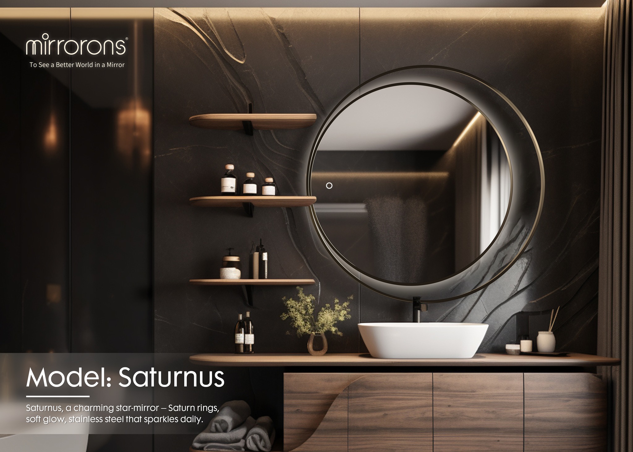 Mirrorons Facebook ad: Meet Saturnus: a sweet cosmic mirror, Saturn-shaped with…