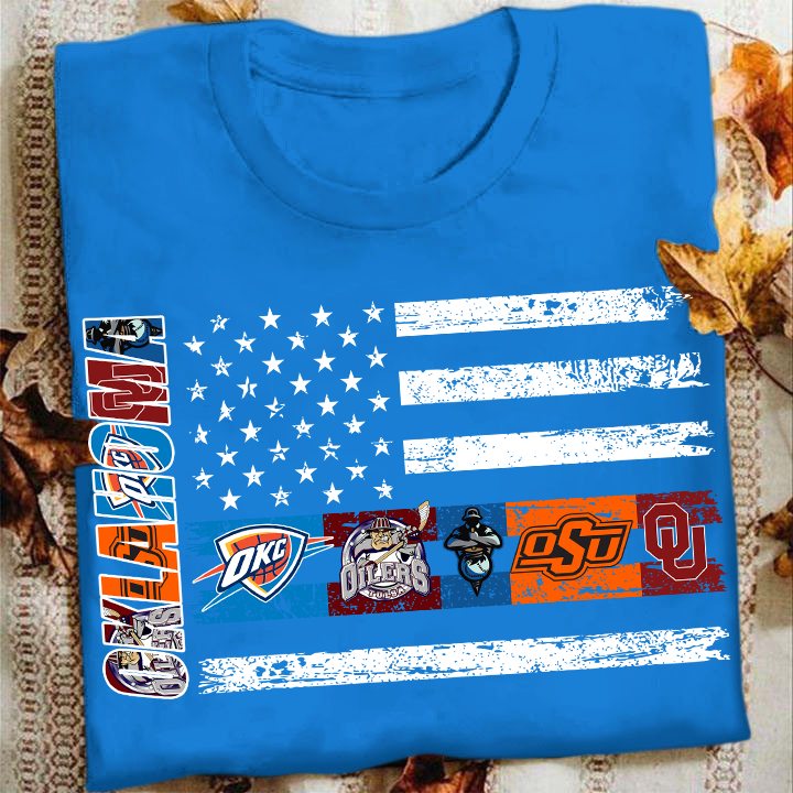 Sport Fans Facebook ad: Oklahoma Sports American Flag Fan T-Shirt