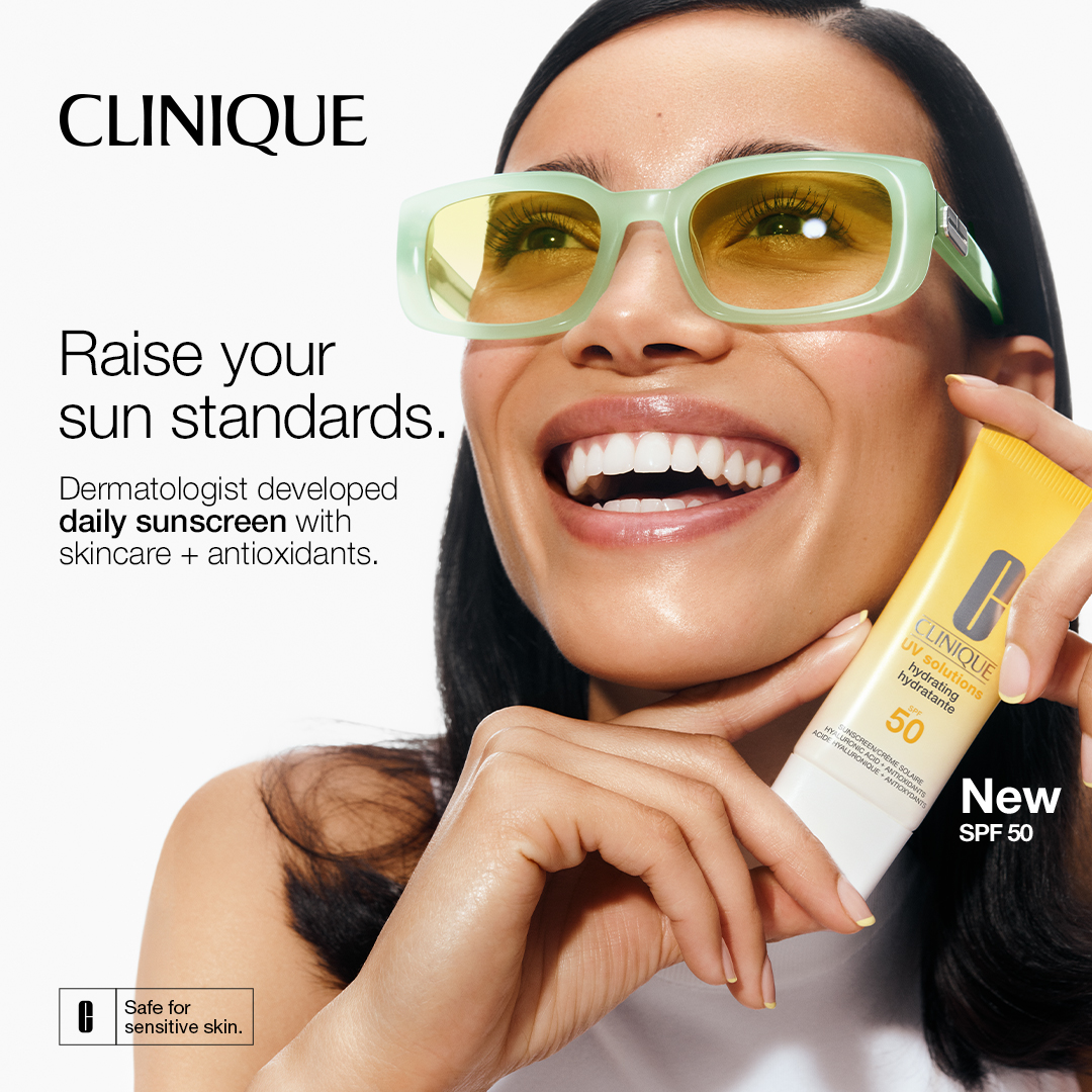 Clinique Facebook ad: NEW Hydrating SPF 50 Daily Sunscreen