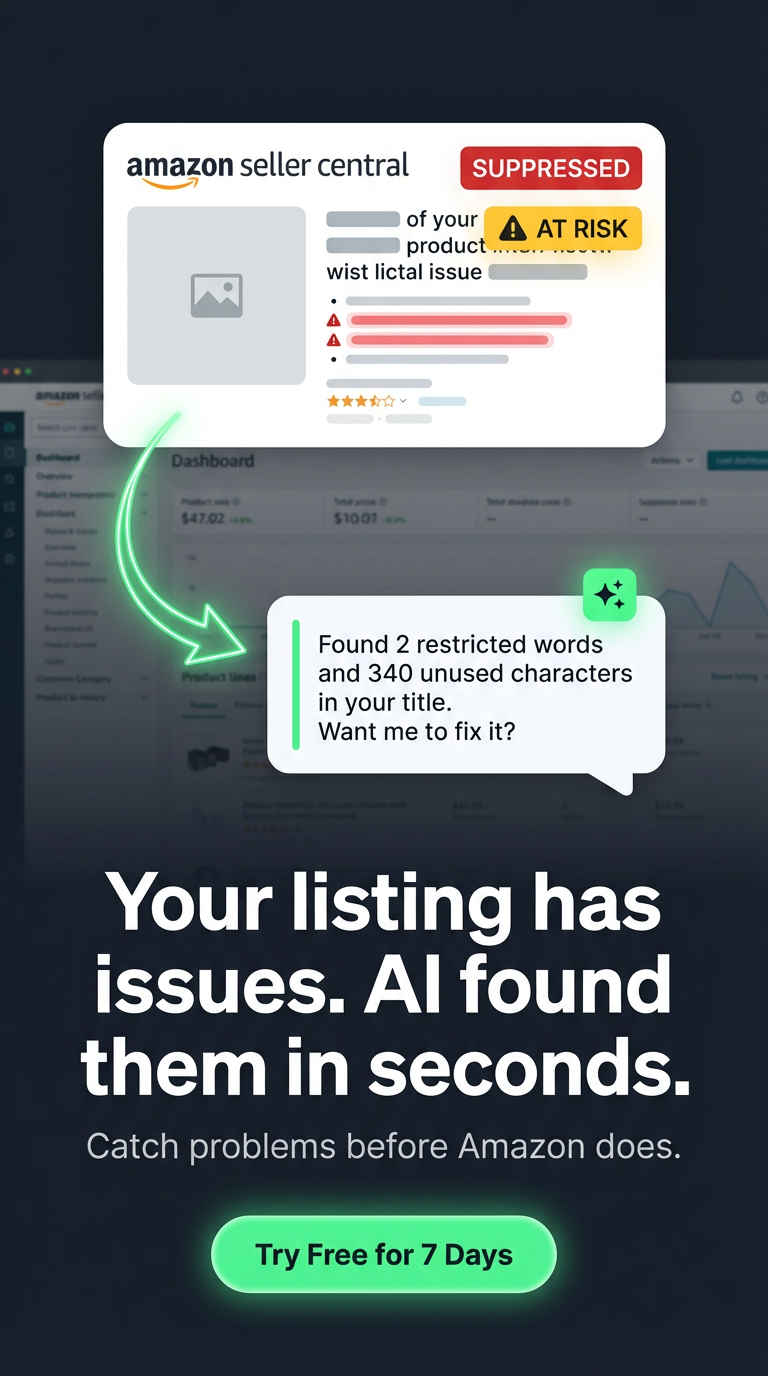 Seller QI Facebook ad: Your listing has issues. AI found them in seconds.