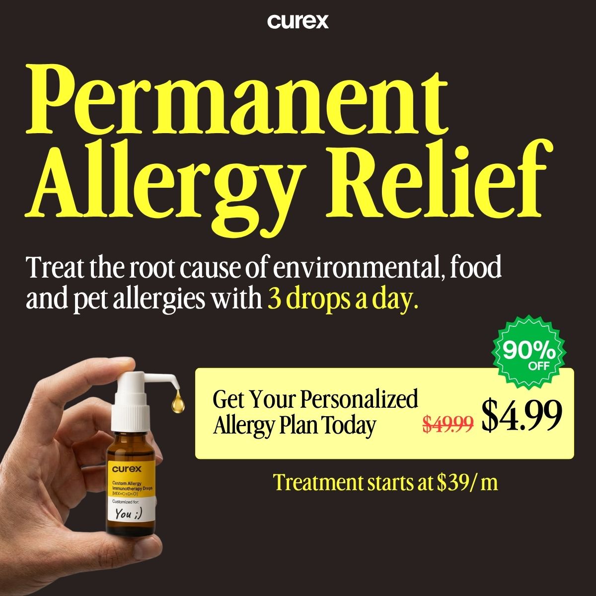Curex Allergy Facebook ad