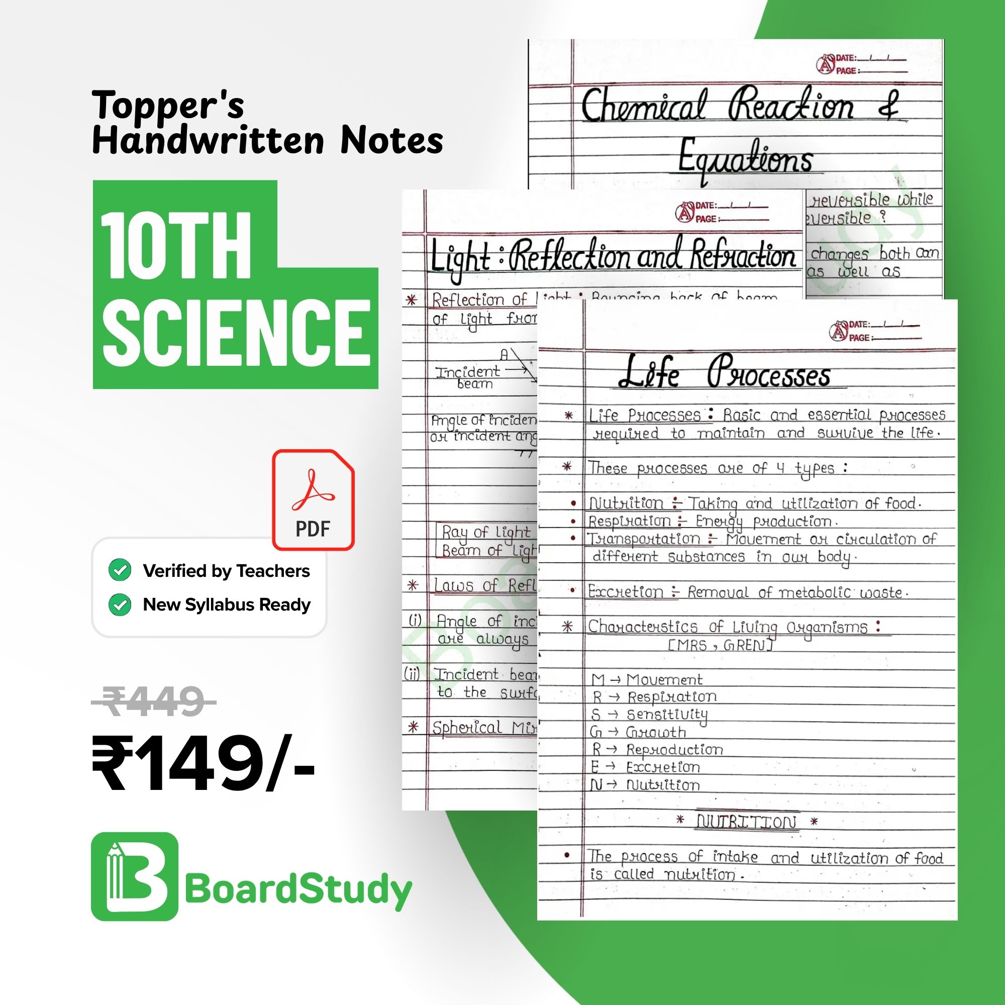 BoardStudy Facebook ad: Score 90%+ with Topper's Handwritten Notes