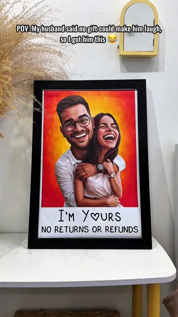 Pawesome House Custom Gifts Facebook ad: Turn your photo into a fun couple caricature…