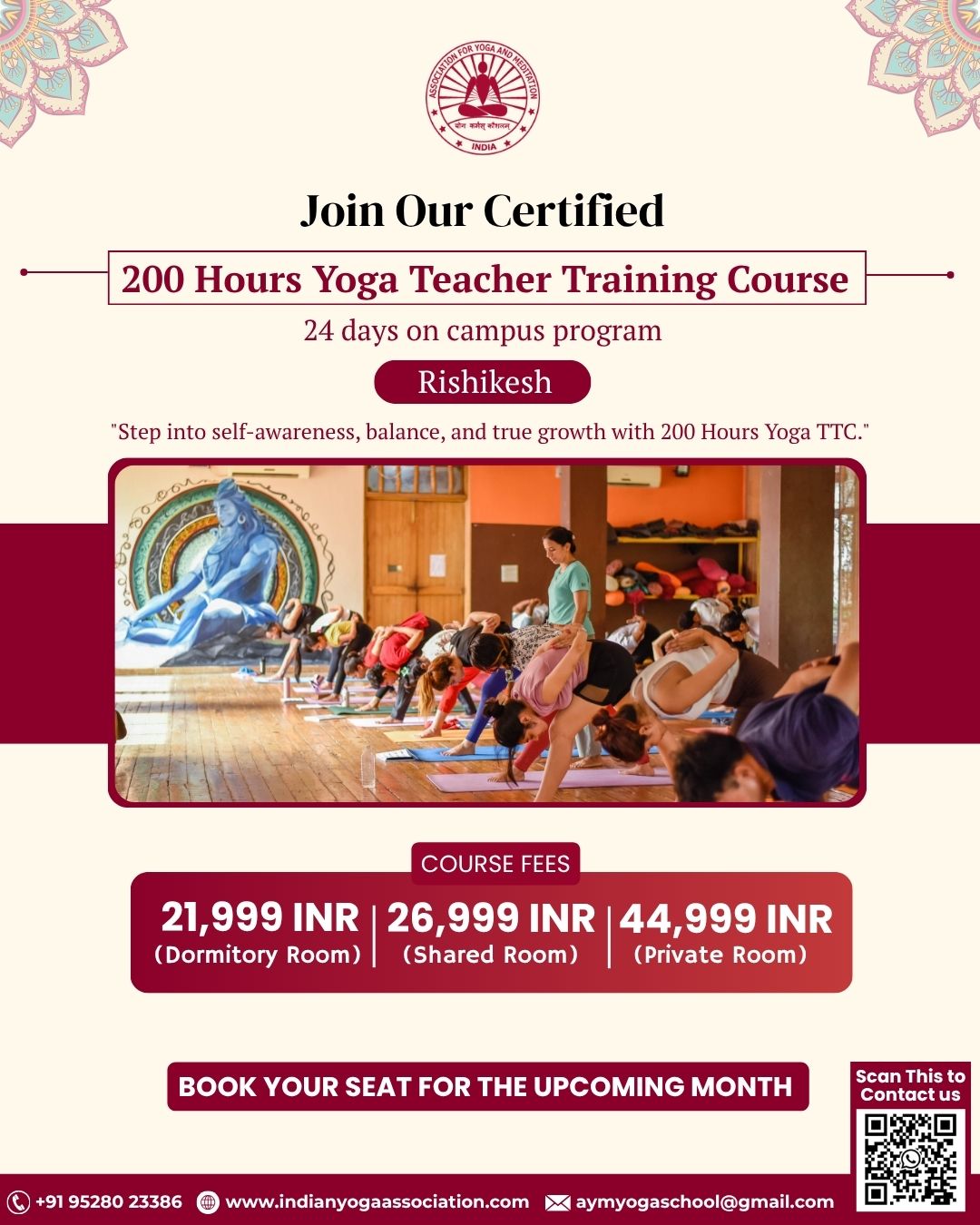 AYM Yoga Teachers Training School Rishikesh Facebook ad