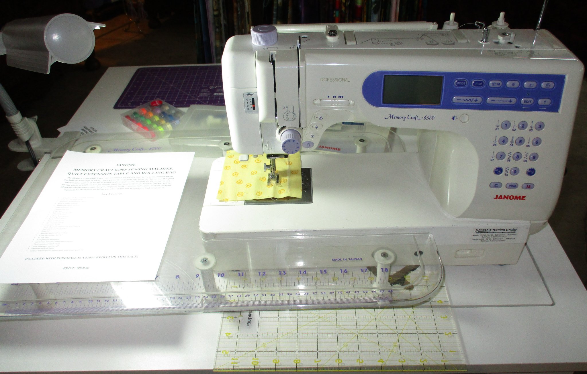 Bill Porteous Facebook ad: Janome Memory Craft 6500P Sewing Machine